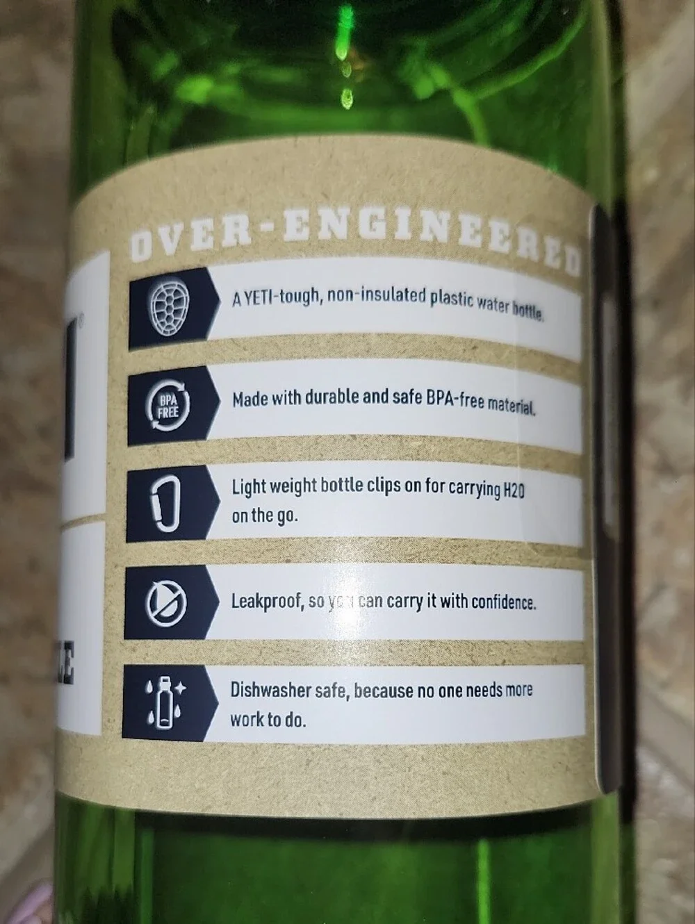Yeti branded water